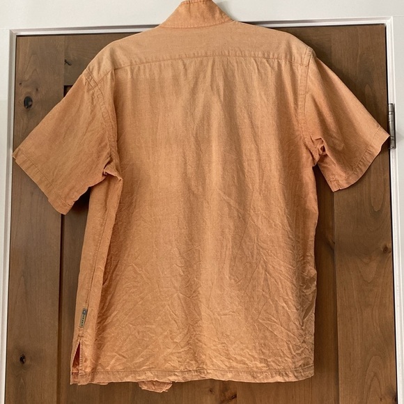 VTG Chaps Full Zippered shirt Mens M Peach Stonewashed Cotton Beach Preppy RARE - Picture 3 of 9